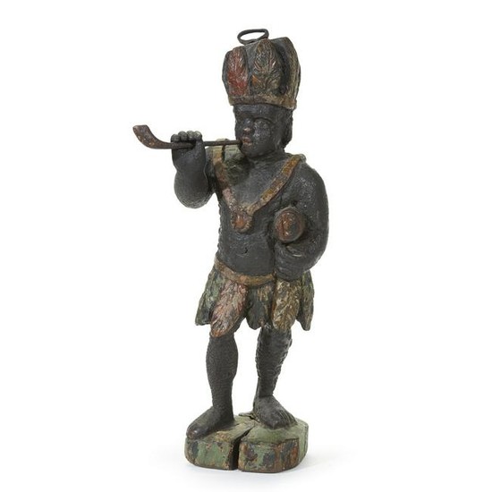 Carved and painted tobacconist counter figure, 19th