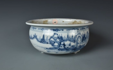 Censer (1) - Blue and white - Porcelain - China - Qing Dynasty (1644-1911)