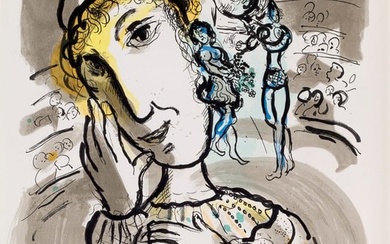 Chagall, Marc L'Oeuvre gravé (Zirkus mit gelbem Spassmacher). 1967. Farblithographie auf V&#233