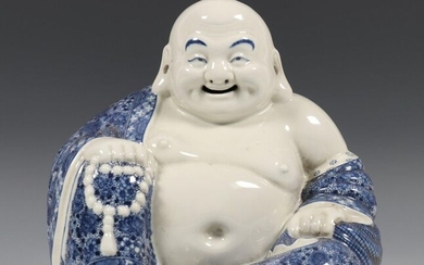 China, blue-white porcelain figure of Budai, early 20th...