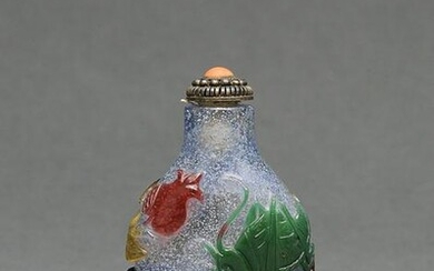 Chinese 5-Color Peking Glass Snuff Bottle, 18th Century