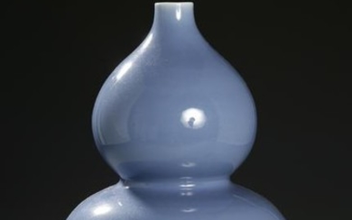 Chinese Blue-Glazed Double-Gourd Vase
