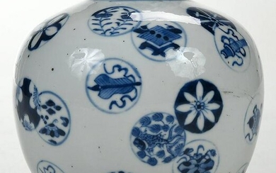 Chinese Blue and White Decorated Medallion Jar