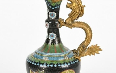 Chinese Gilt Bronze and Cloisonne Enamel Ewer
