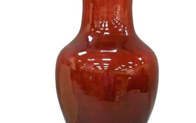 Chinese Porcelain Oxblood Vase of Baluster Form