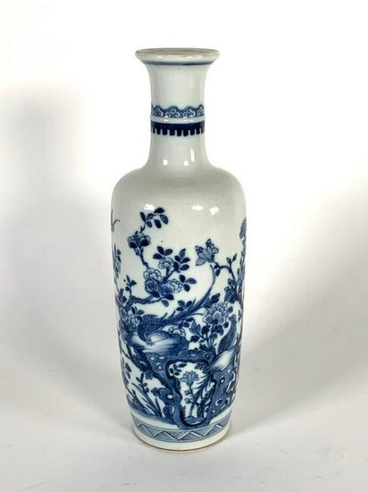 Chinese Qing Kangxi Style Blue and White Porcelain Vase