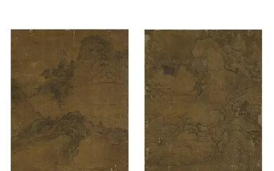 Chinese School, 17th century 'Mountainous landscapes' Ink on silk, a pair of...