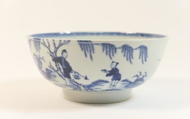 Chinese blue and white bowl, late 18th Century, decorated...
