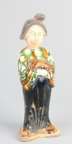Chinese glazed terracotta figure. Chinese woman. Size