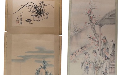 Chinese school. Two scroll paintings