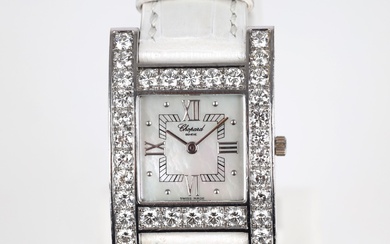 Chopard: Your Hour 25mm. 18 kt. white gold with brilliants, a total of 2.99 ct.