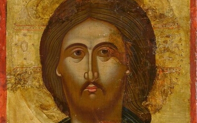 "Christ with a stern eye or the Christ Pantecrator" icon painted on wood. Period: 17th century. Provenance: Trieste. Work presented in the catalogue of the Museum of Art and History of Trieste from 1985 - 1987, under the n°15, p.149. See at the back a...