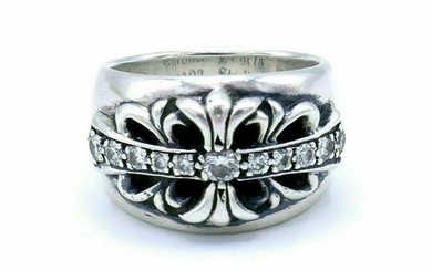 Chrome Hearts 1992 Sterling Silver Diamond Ring