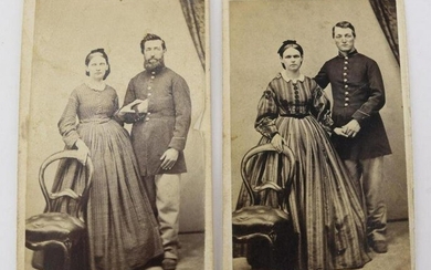 Civil War Enlisted Men With Their Wives CDV's (2)