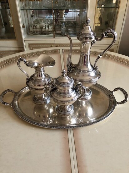 Coffee and tea service (4) - Silver - Italy - First half 20th century