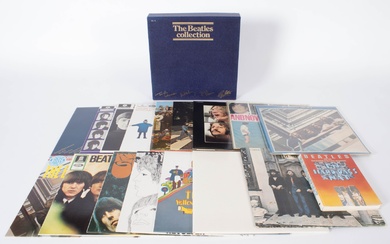 Collection The Beatles Lp records and book. (5)