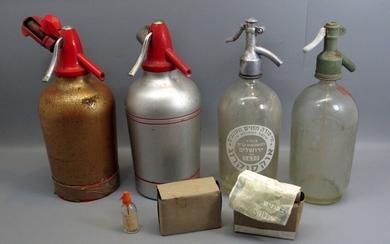 Collection of 4 Old\Vintage Siphons and Gas Refills