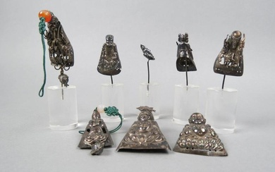 Collection of Chinese Silver Figural Hat Ornaments