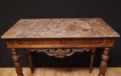 Console table - Marble, Walnut