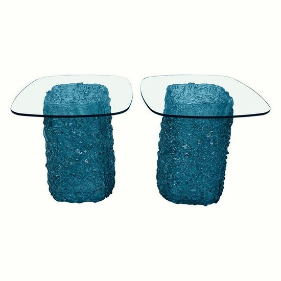 Contemporary Murano Hand Blown Glass side Tables