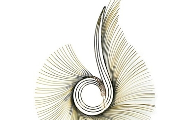 Curtis Jere Modern Brass Peacock Sunbeam Sculpture