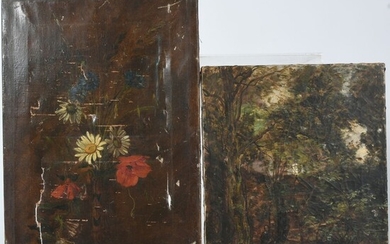 DESAVARY Charles. (1830-1885). 2 tableaux représentant « un vase de fleurs » et « un...
