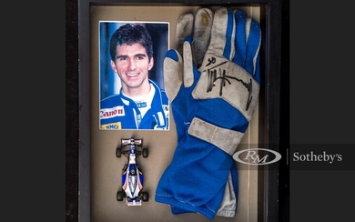 Damon Hill Race Worn and Signed Gloves