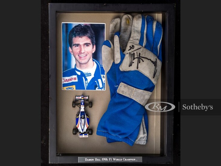 Damon Hill Race Worn and Signed Gloves