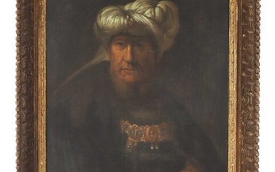 D'après Rembrandt van Rijn D'après Rembrandt van Rijn Portrait d'un homme en costume oriental huile...
