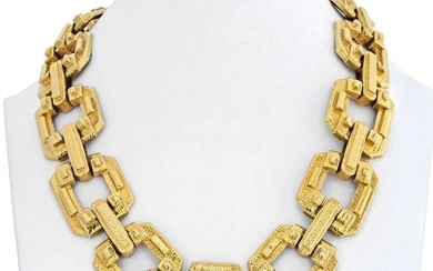 David Webb Platinum & 18K Yellow Gold Large Ancient World Open Link Necklace