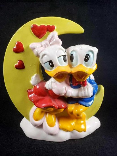 Donald and Daisy Duck Moon Porcelain Vase