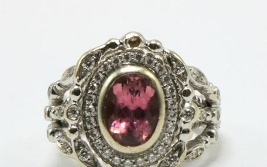 Doris Panos 18Kt Pink Tourmaline & Diamond Ring