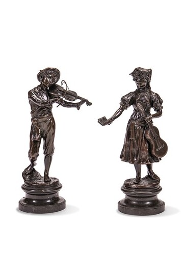 Due statuine in bronzo, XIX-XX secolo
