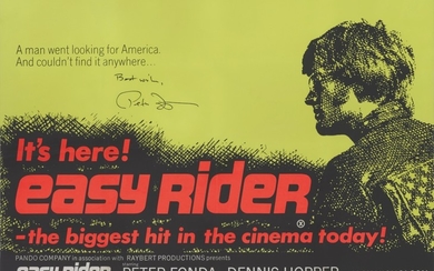 EASY RIDER (1969) POSTER, BRITISH, SIGNED BY PETER FONDA