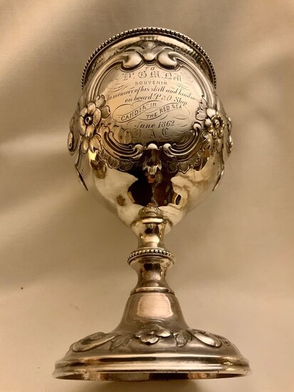Early Victorian Rococo sterling silver chalice - .925 silver - Alexander Macrae 1863 - U.K. - 1863