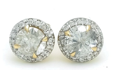 Earrings - 14 kt. Yellow gold - 1.57 tw. Diamond (Natural) - Diamond