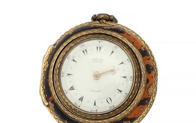Edward Prior verge pocket watch for the Turkish market in triple tortoise and gilt metal cases. 18th century. Weight 144 g. Case diam. 63/53/43 mm.