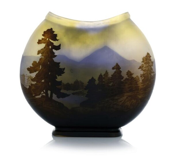 Emile Galle, a cameo glass landscape vase, circa 1