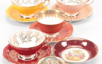 English Aynsley and Royal Standard Bone China Teacup Sets with More Tea Dishes