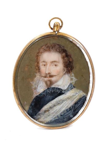 English school portrait miniature on ivory, probably late 17th / early 18th century