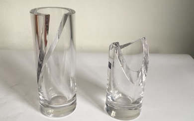Enzo Mari Modern Italian Athena Crystal Vases