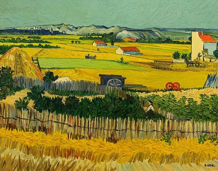 Escuela Española (Mediados del siglo XX) - Campo de Trigo (según Van Gogh)