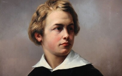 Eugène VERBOECKHOVEN (1798/99-1881) "portrait de jeune homme" Bruxelles 1845 et signé