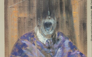 FRANCIS BACON (Dublin, 1909- Madrid, 1992)."Les anées 50, Francis Bacon", 1986.Affiche offset sur papier.Signée et...