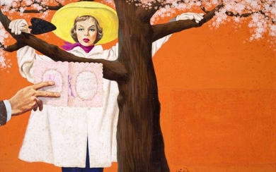FREDERIC VARADY (1908-2002), Girl under apple tree with birthday card