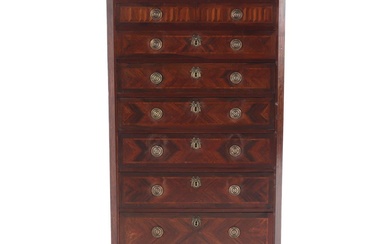 FRENCH LOUIS XV STYLE KINGWOOD LINGERIE CHEST WITH BRONZE MOUNTS...