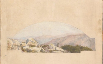 FRENCH SCHOOL, LATE 19th CENTURY Landscape study for a door...