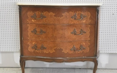 FRENCH STYLE INLAID MARBLE TOP COMMODE