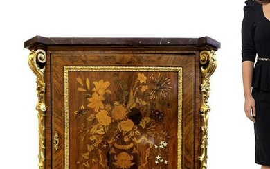 Fine 19th C. Bronze Mounted Inlaid Cabinet