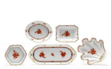 Five Herend Porcelain Accessory Dishes "Chinese Bouquet